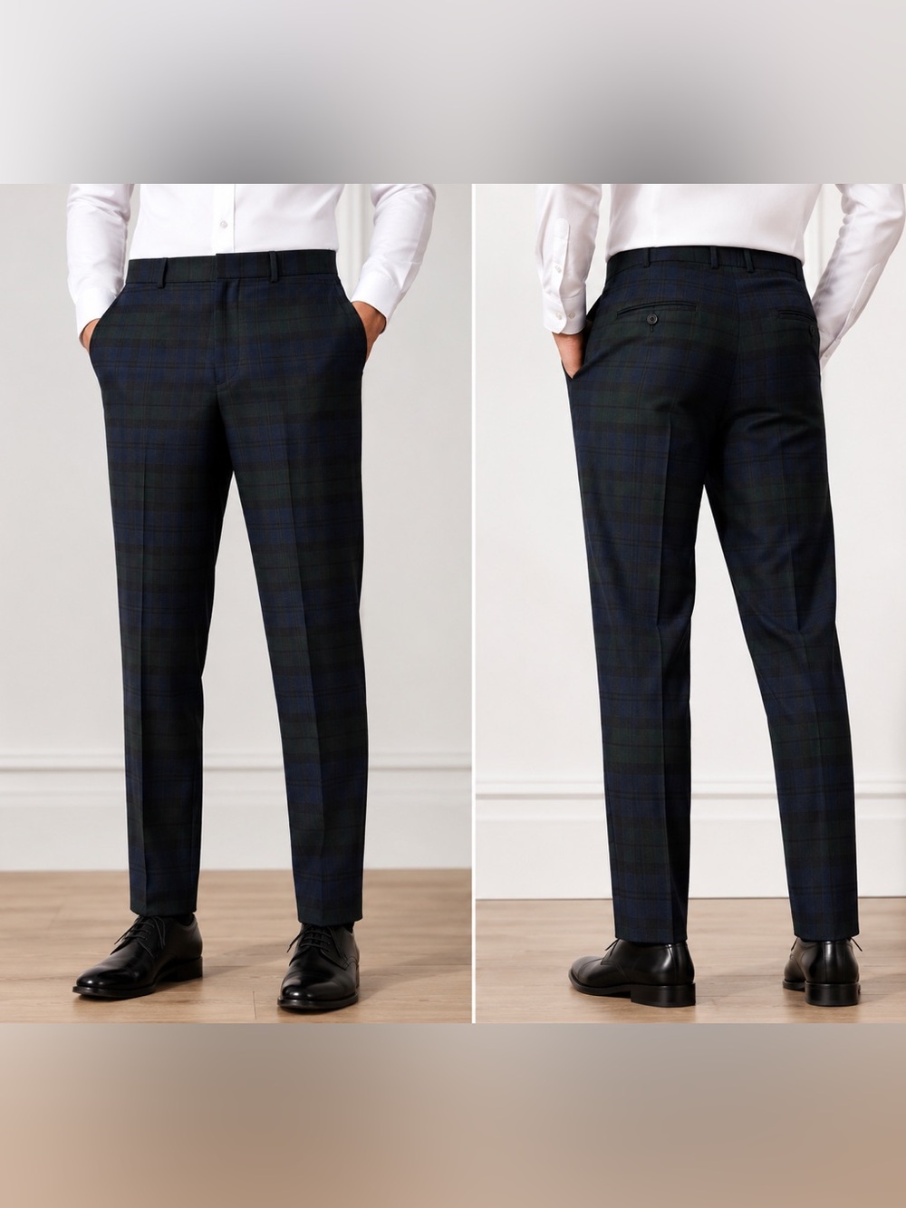 Men’s Brooks Brothers 346 Black Watch Wool Tartan Plaid Trousers 36R Made in USA